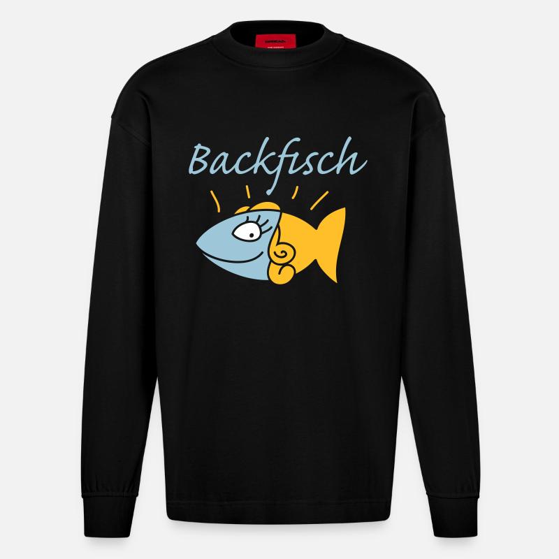 Backfisch - Heavyweight Oversized Organic Langarmshirt Made in EU - SOLID BLACK