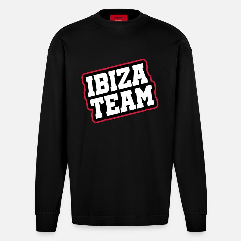 Ibiza Team - Heavyweight Oversized Organic Langarmshirt Made in EU - SOLID BLACK