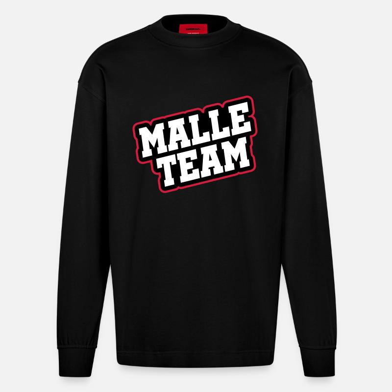 Malle Team - Heavyweight Oversized Organic Langarmshirt Made in EU - SOLID BLACK
