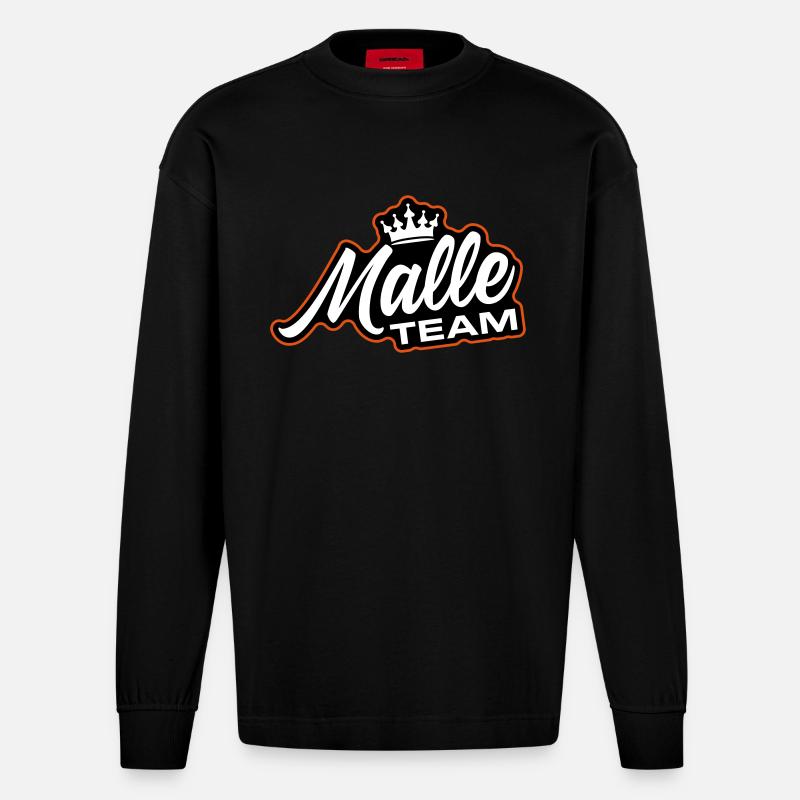 Malle Team - Heavyweight Oversized Organic Langarmshirt Made in EU - SOLID BLACK