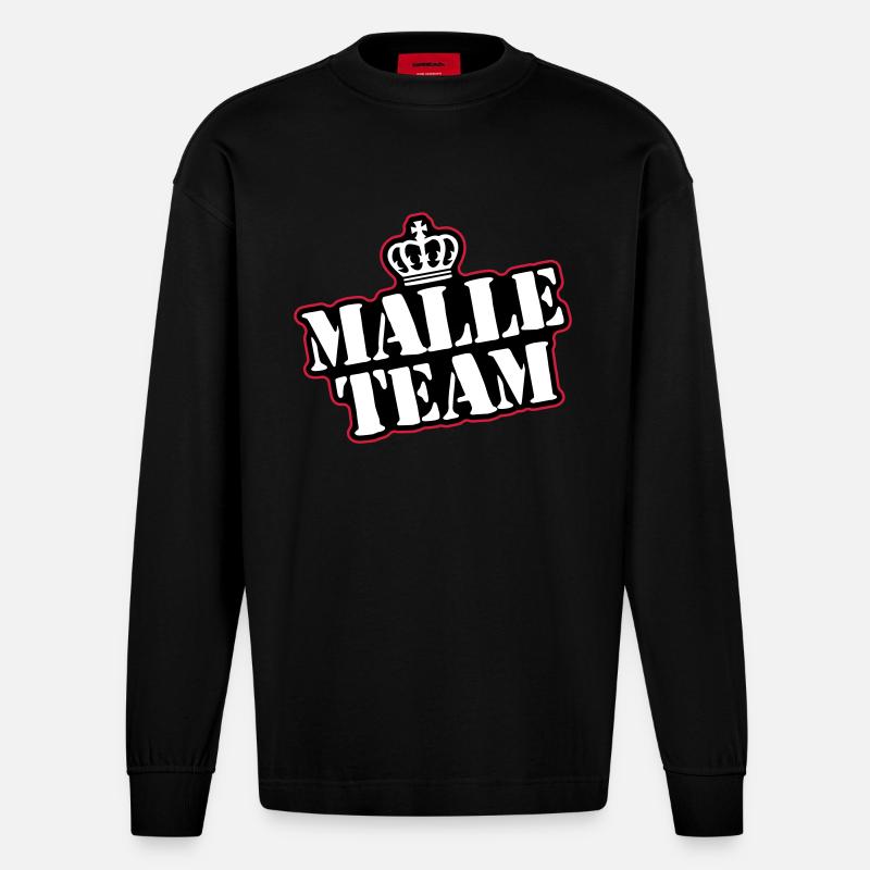 Malle Team - Heavyweight Oversized Organic Langarmshirt Made in EU - SOLID BLACK