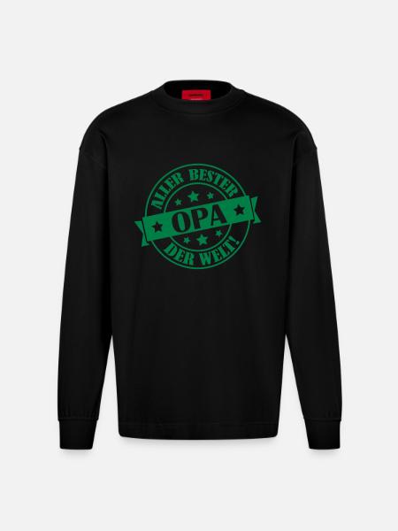 allerbester opa - Heavyweight Oversized Organic Langarmshirt Made in EU - SOLID BLACK