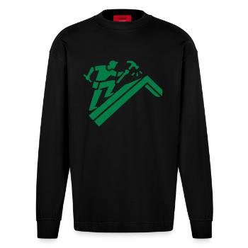 couvreur - Manches longues bio épais oversize fabriqué en UE - SOLID BLACK - Devant