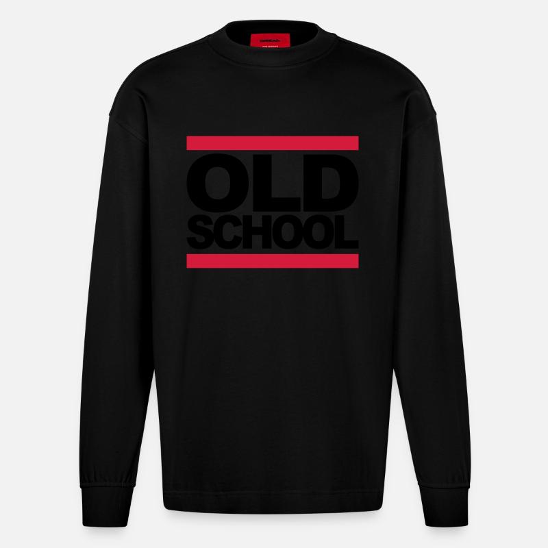 oldschool_2c - Heavyweight Oversized Organic Langarmshirt Made in EU - SOLID BLACK
