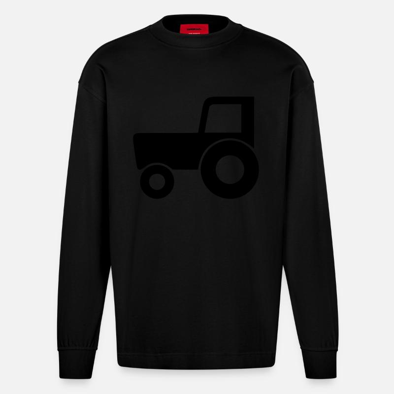Trecker - Heavyweight Oversized Organic Langarmshirt Made in EU - SOLID BLACK