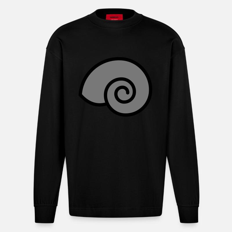 escargot - Manches longues bio épais oversize fabriqué en UE - SOLID BLACK