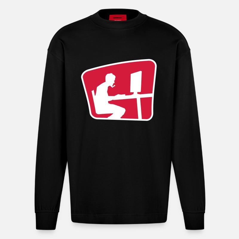 esports_2011b2c - Heavyweight Oversized Organic Langarmshirt Made in EU - SOLID BLACK