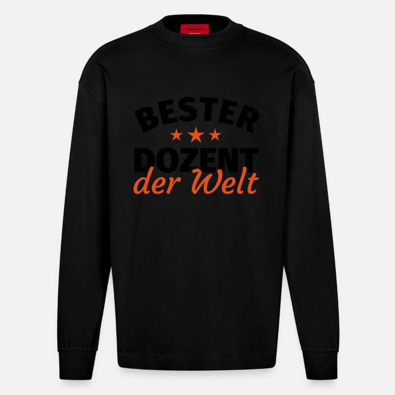 Dozent - Heavyweight Oversized Organic Langarmshirt Made in EU - SOLID BLACK