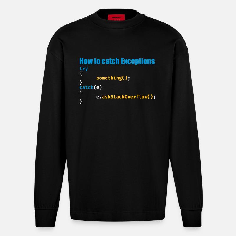Programmierer, Software, Informatik, Developer - Heavyweight Oversized Organic Langarmshirt Made in EU - SOLID BLACK