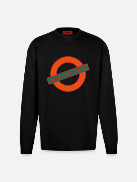 Mind the Crap - Heavyweight Oversized Organic Longsleeve Shirt Made in EU - SOLID BLACK