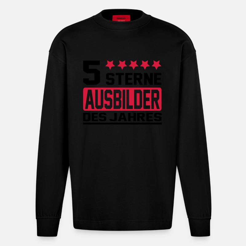 ausbilder - Heavyweight Oversized Organic Langarmshirt Made in EU - SOLID BLACK