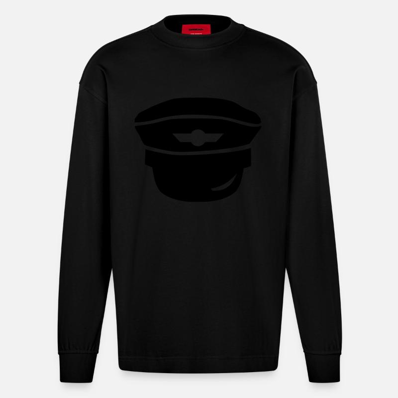 Pilot - Heavyweight Oversized Organic Langarmshirt Made in EU - SOLID BLACK