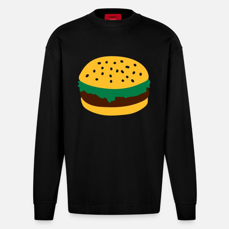 Burger - Manches longues bio épais oversize fabriqué en UE - SOLID BLACK