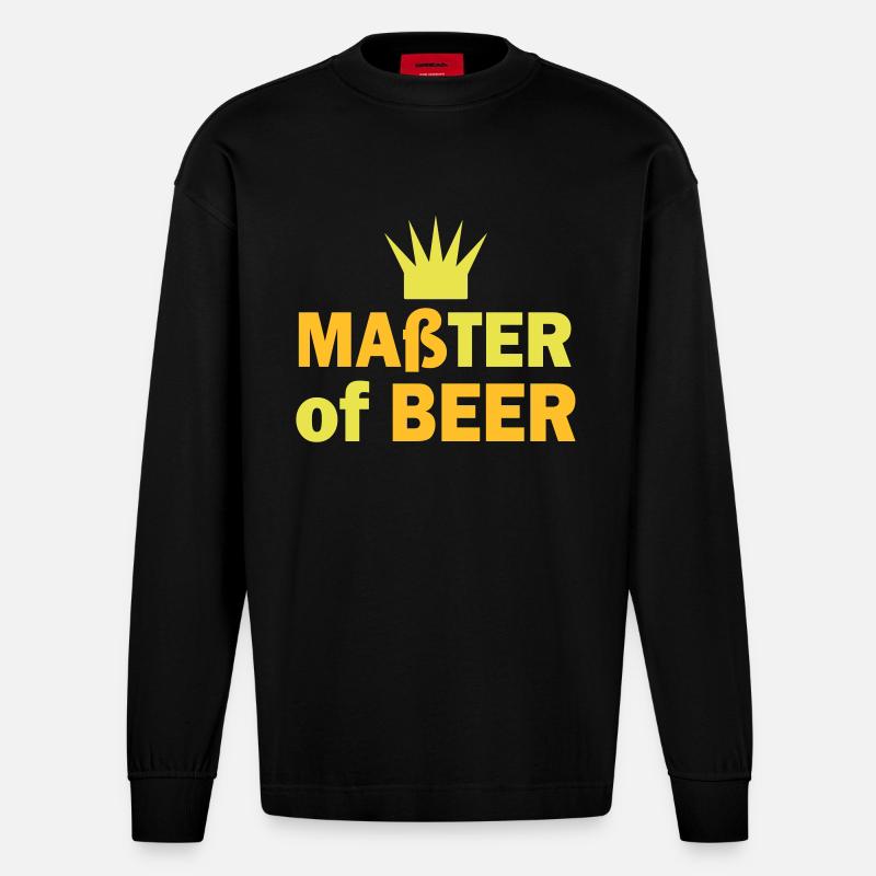 maß bier - Heavyweight Oversized Organic Langarmshirt Made in EU - SOLID BLACK