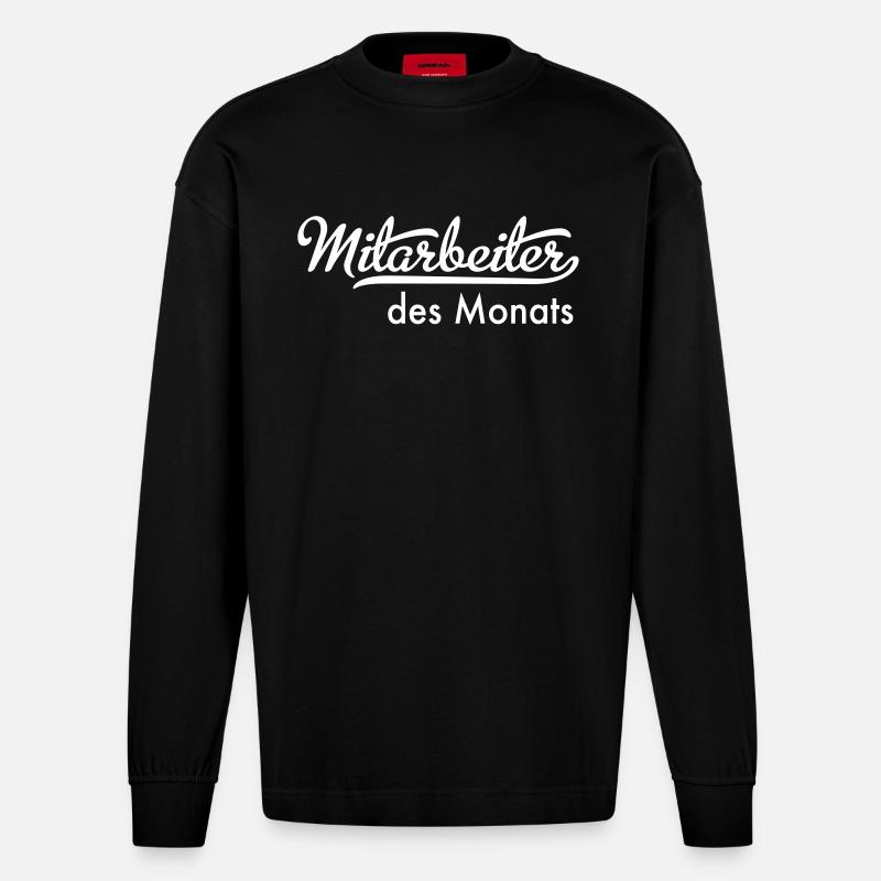 Mitarbeiter des Monats - Heavyweight Oversized Organic Langarmshirt Made in EU - SOLID BLACK