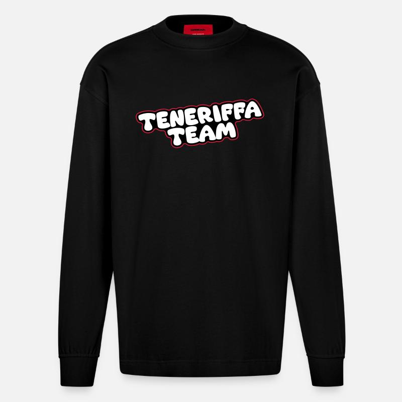 Teneriffa Team - Heavyweight Oversized Organic Langarmshirt Made in EU - SOLID BLACK