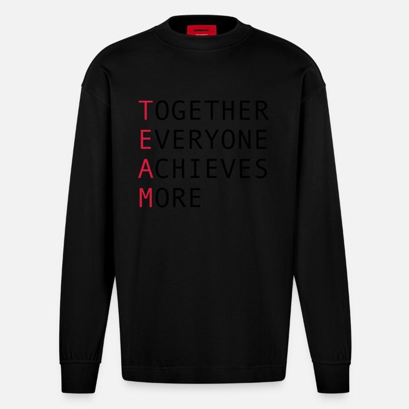 Team - Heavyweight Oversized Organic Langarmshirt Made in EU - SOLID BLACK