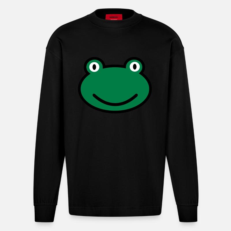 Frosch - Heavyweight Oversized Organic Langarmshirt Made in EU - SOLID BLACK