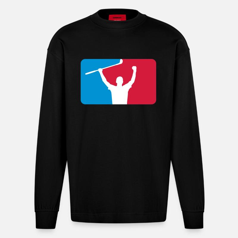 Golfer - Heavyweight Oversized Organic Langarmshirt Made in EU - SOLID BLACK