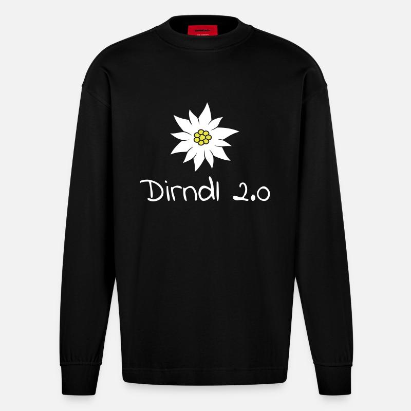 dirndl 2.0 - Manches longues bio épais oversize fabriqué en UE - SOLID BLACK
