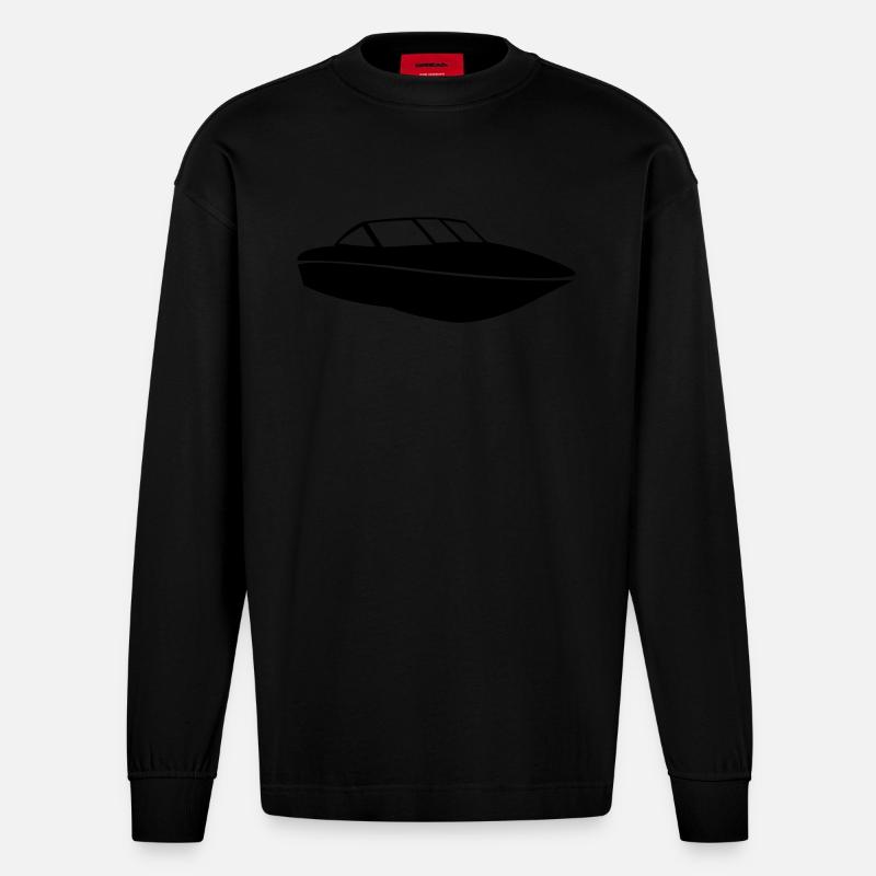 Boat de - Heavyweight Oversized Organic Langarmshirt Made in EU - SOLID BLACK