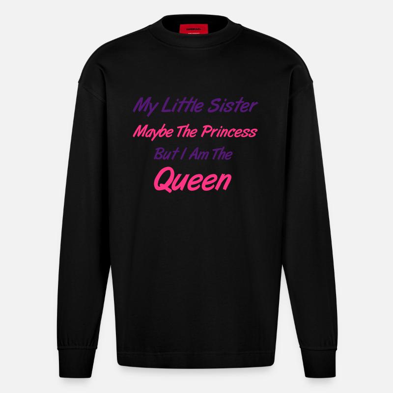 Queen - Heavyweight Oversized Organic Langarmshirt Made in EU - SOLID BLACK