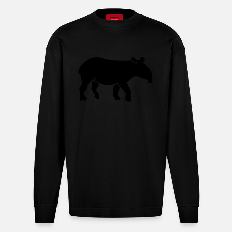 Tapir - Heavyweight Oversized Organic Langarmshirt Made in EU - SOLID BLACK