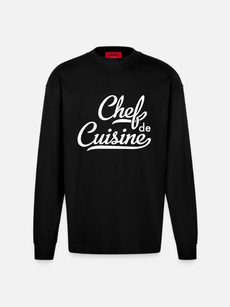 Chef de Cuisine - Heavyweight Oversized Organic Longsleeve Shirt Made in EU - SOLID BLACK