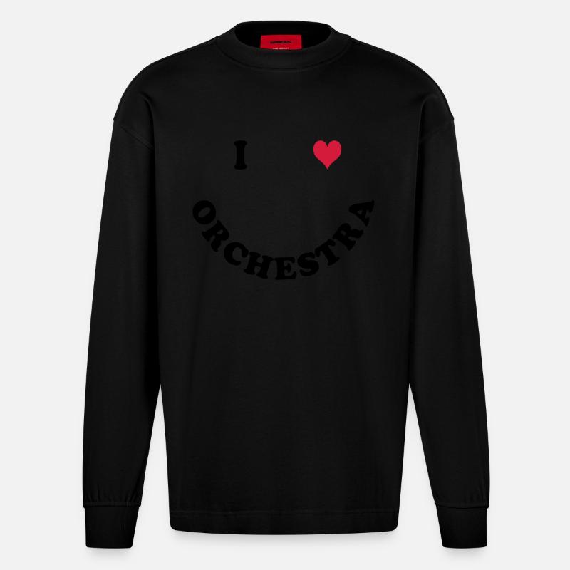 Orchester - Heavyweight Oversized Organic Langarmshirt Made in EU - SOLID BLACK
