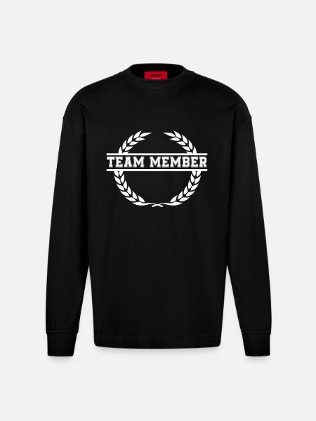 kranz team member - Heavyweight Oversized Organic Langarmshirt Made in EU - SOLID BLACK