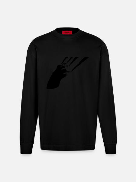 claw - Heavyweight Oversized Organic Longsleeve Shirt Made in EU - SOLID BLACK