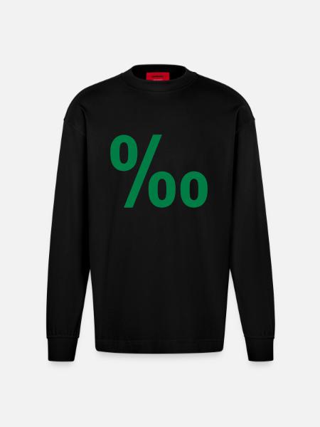 Promille Alkohol - Heavyweight Oversized Organic Langarmshirt Made in EU - SOLID BLACK