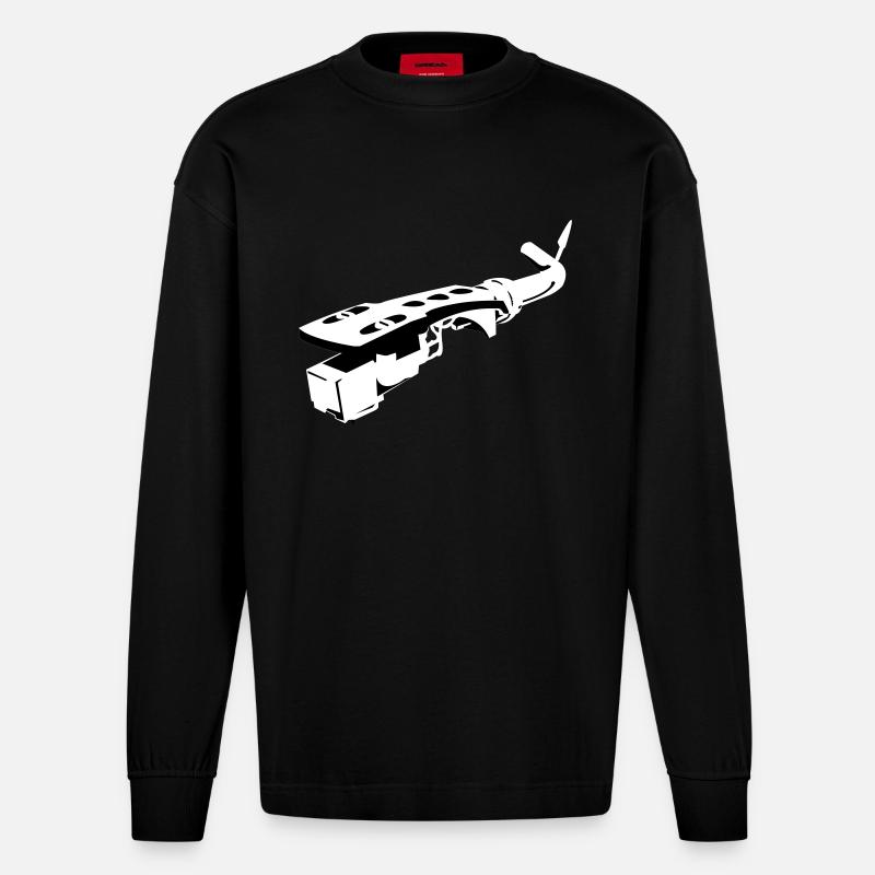 Tonarm - Heavyweight Oversized Organic Langarmshirt Made in EU - SOLID BLACK