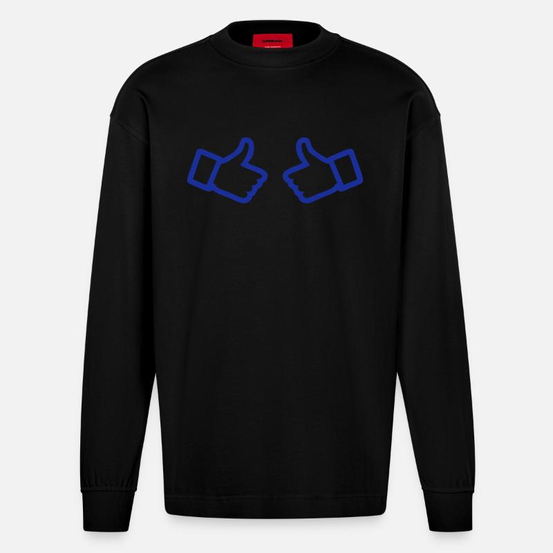 thumbs up - Heavyweight Oversized Organic Langarmshirt Made in EU - SOLID BLACK