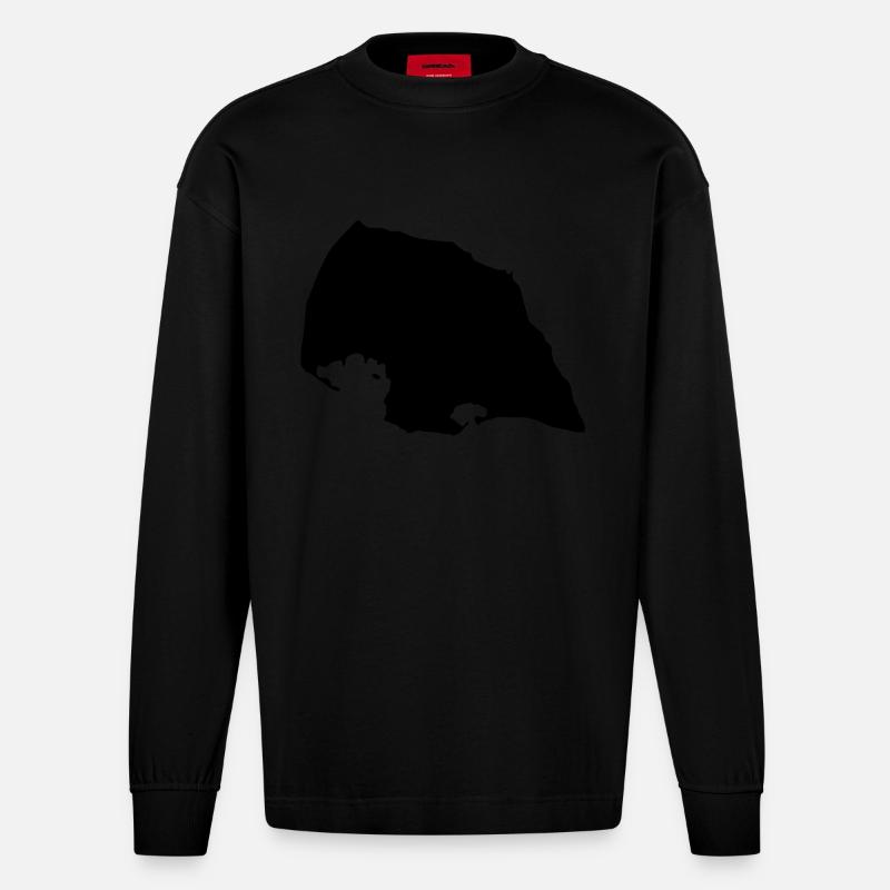 fehmarn insel - Heavyweight Oversized Organic Langarmshirt Made in EU - SOLID BLACK