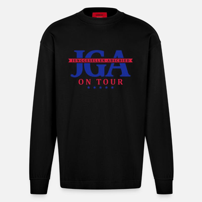 jga_on_tour_1f2 - Heavyweight Oversized Organic Langarmshirt Made in EU - SOLID BLACK