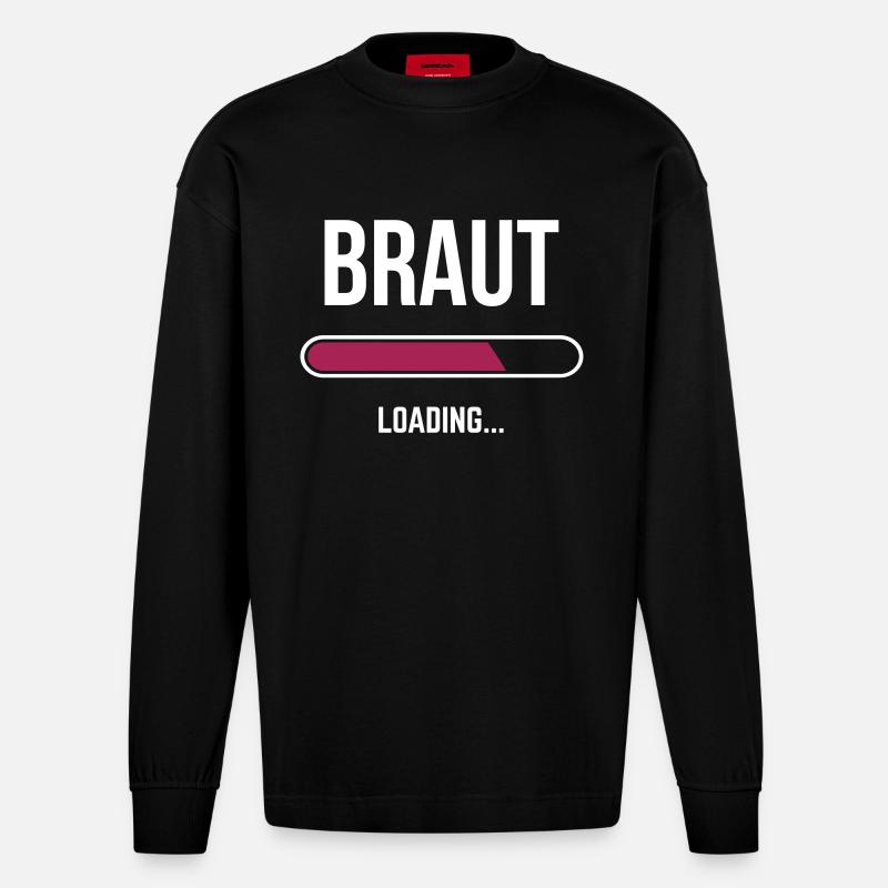 Braut loading - Heavyweight Oversized Organic Langarmshirt Made in EU - SOLID BLACK