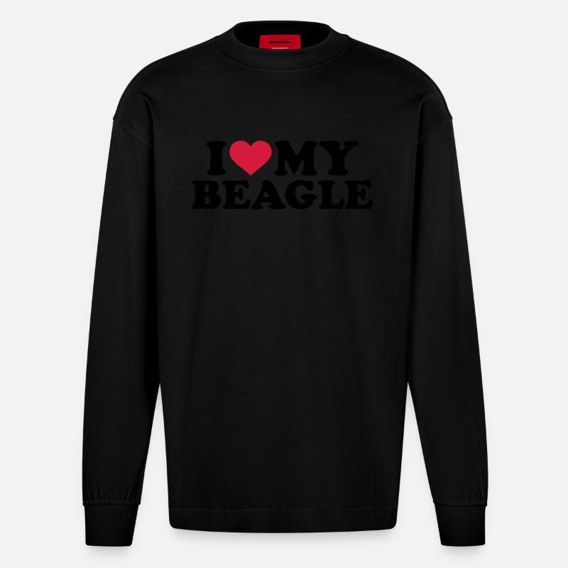 Beagle - Heavyweight Oversized Organic Langarmshirt Made in EU - SOLID BLACK