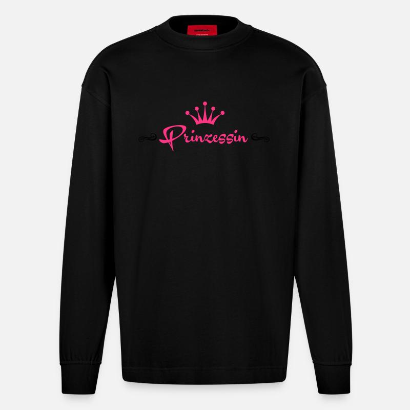 Märchenprinzessin - Heavyweight Oversized Organic Langarmshirt Made in EU - SOLID BLACK