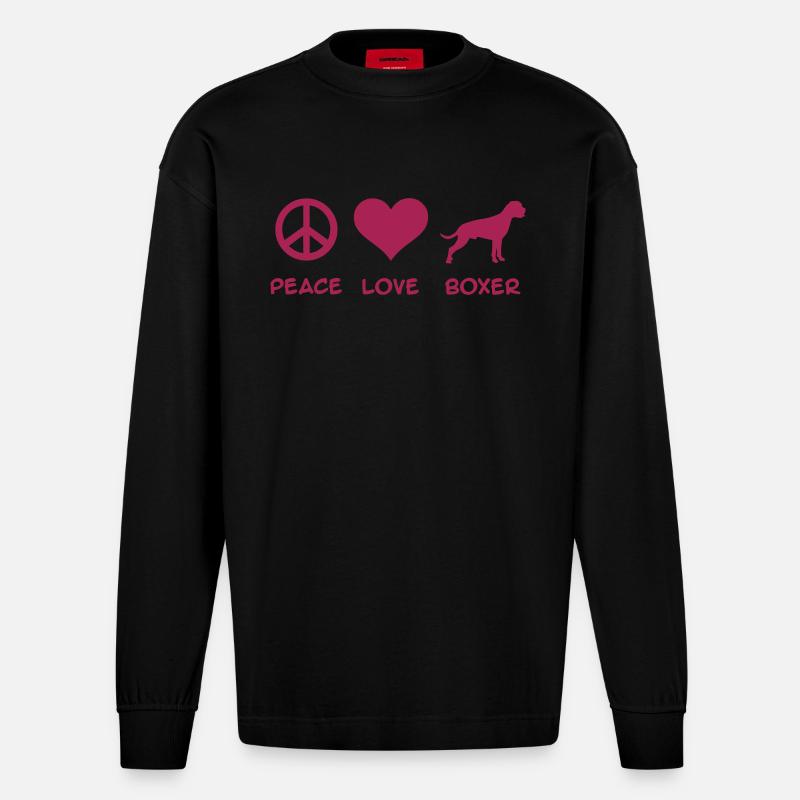 Boxer - Heavyweight Oversized Organic Langarmshirt Made in EU - SOLID BLACK