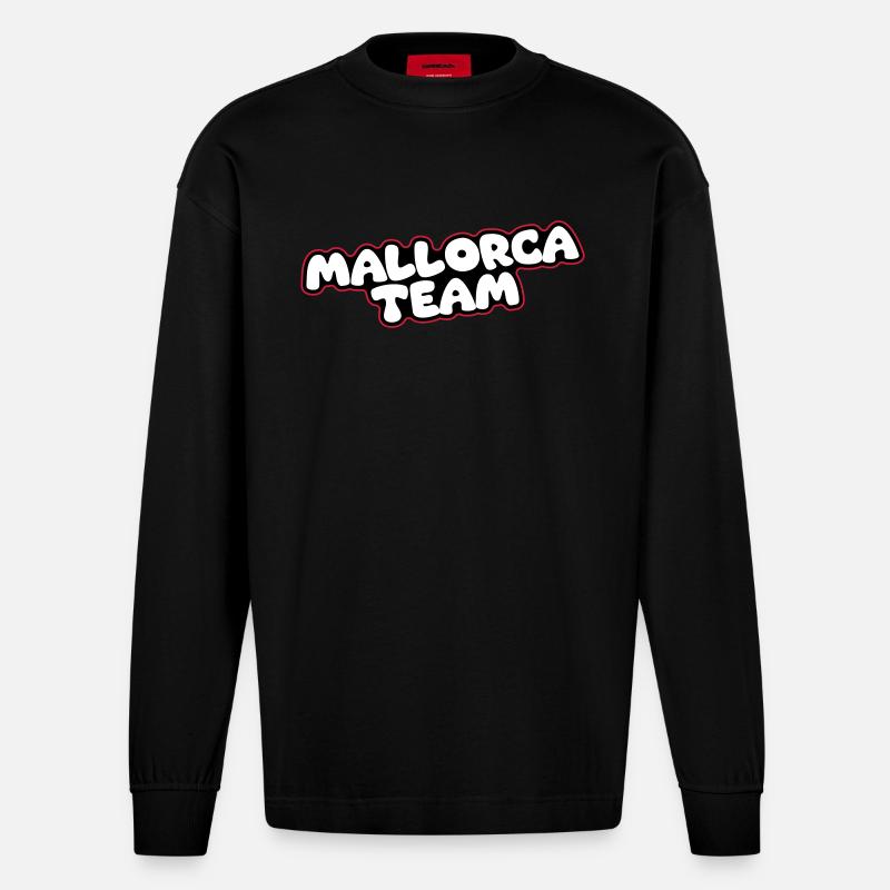 Mallorca Team - Heavyweight Oversized Organic Langarmshirt Made in EU - SOLID BLACK