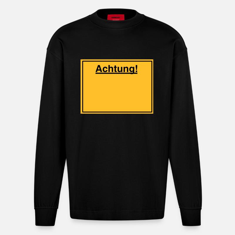 Schild - Heavyweight Oversized Organic Langarmshirt Made in EU - SOLID BLACK