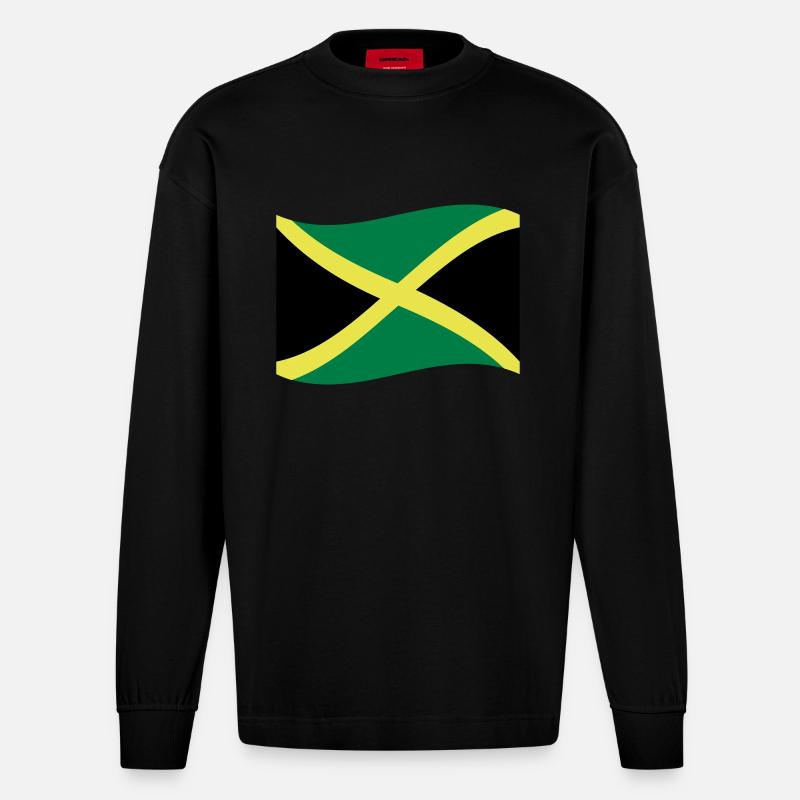 Jamaika - Heavyweight Oversized Organic Langarmshirt Made in EU - SOLID BLACK