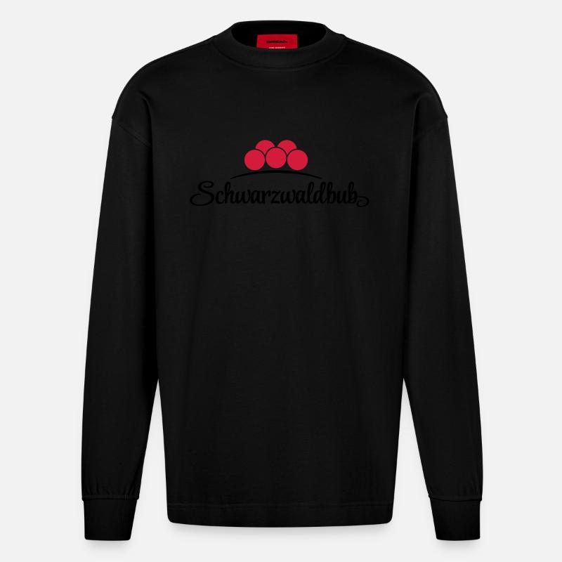 Schwarzwaldbub - Heavyweight Oversized Organic Langarmshirt Made in EU - SOLID BLACK