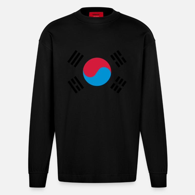 South Korea - Heavyweight Oversized Organic Langarmshirt Made in EU - SOLID BLACK