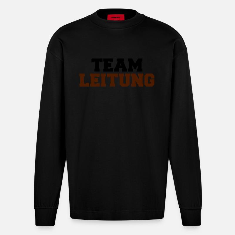 team-leitung - Heavyweight Oversized Organic Langarmshirt Made in EU - SOLID BLACK