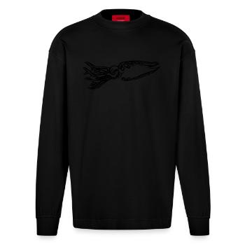 calamar - Manches longues bio épais oversize fabriqué en UE - SOLID BLACK - Devant