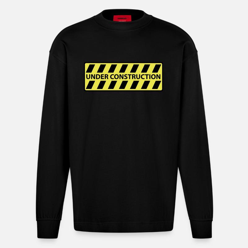 En Construction - Manches longues bio épais oversize fabriqué en UE - SOLID BLACK