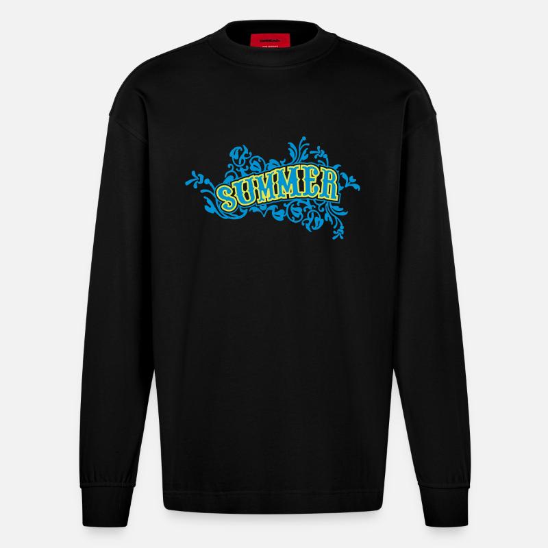 summer - Heavyweight Oversized Organic Langarmshirt Made in EU - SOLID BLACK