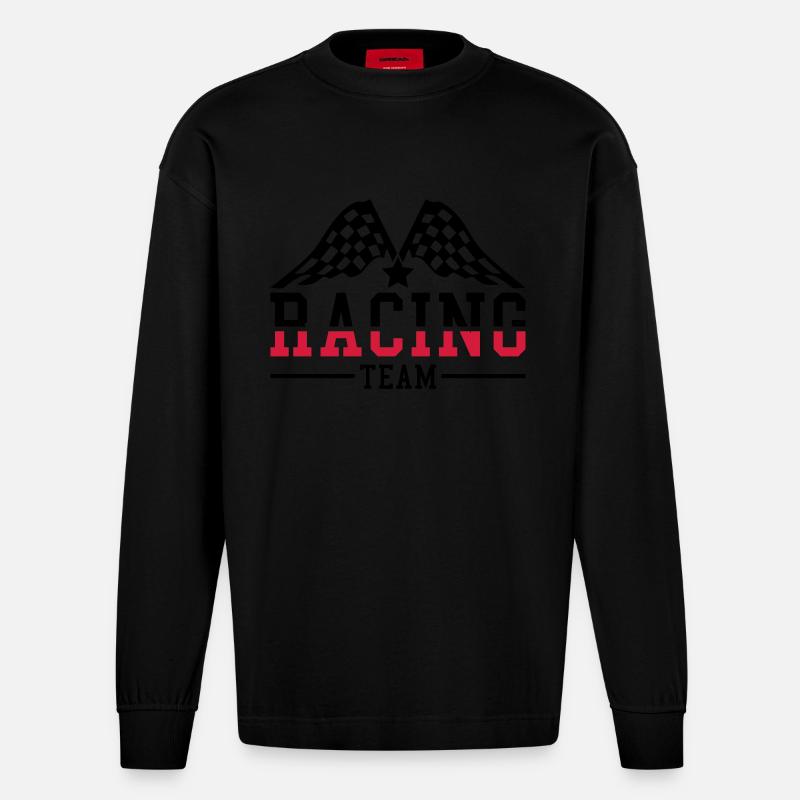 racing_team_ri2 - Manches longues bio épais oversize fabriqué en UE - SOLID BLACK